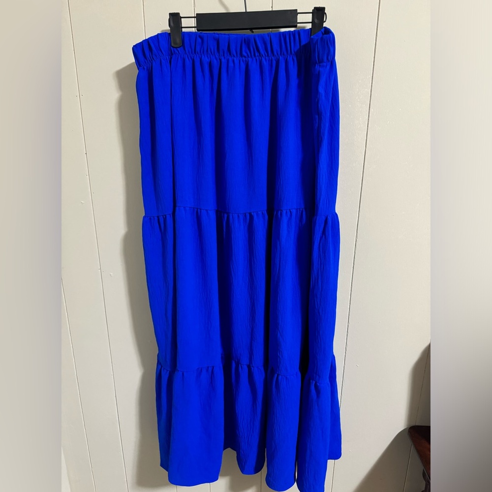 Royal blue Spin tiered elastic waist maxi skirt xxl 2x 18/20